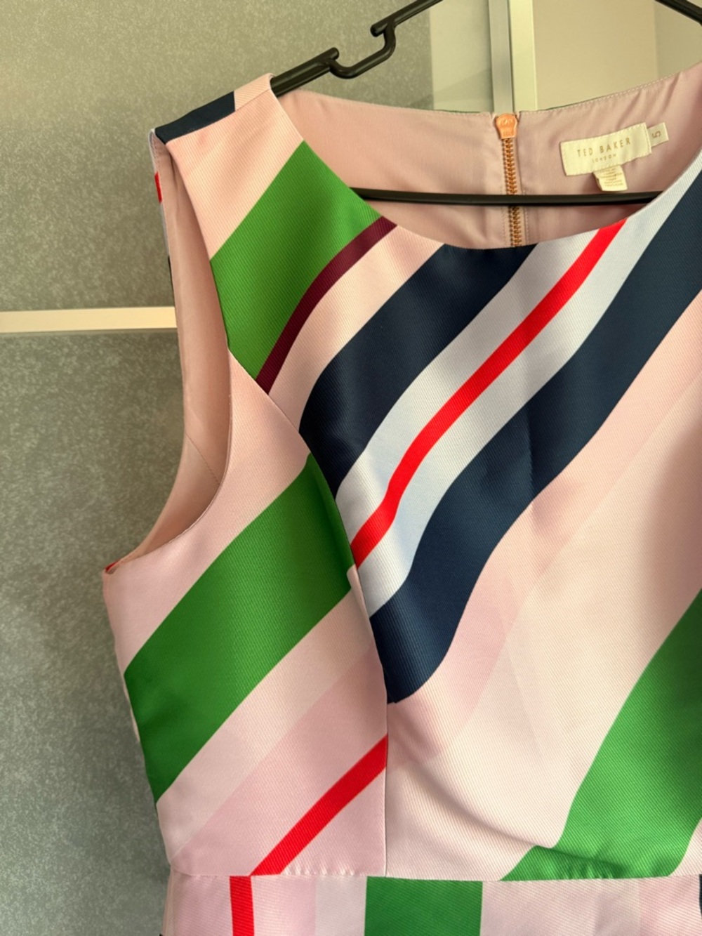 Ted Baker London Bay of Honor Stripe Asymmetrical Hem Dress Size Ted's 5 - Picture 5 of 9
